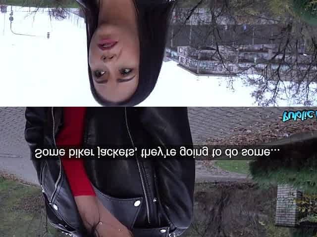 Tanned Romanian honey with large breasts banged over the kitch table - Public Agent
