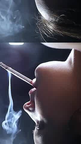 A Little Bit Naked Smoking Girl
