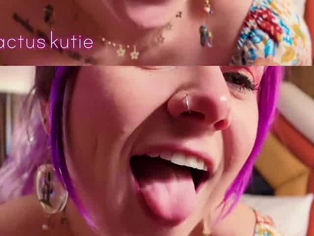 spitty throat worship + cleavage tease