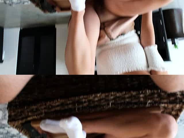 Blonde babe in stockings foot fetish and fucking