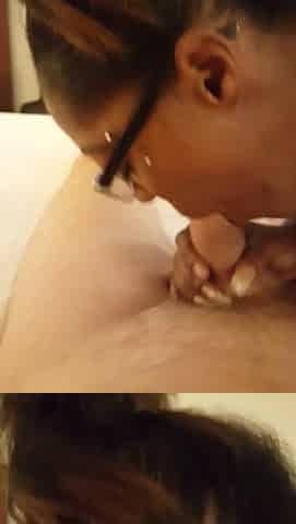 Hawt Tattooed Hooker Wearing Glasses Takes Facial