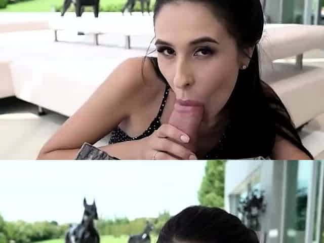 Young gal gets deep ass fucking from her daddy outdoors