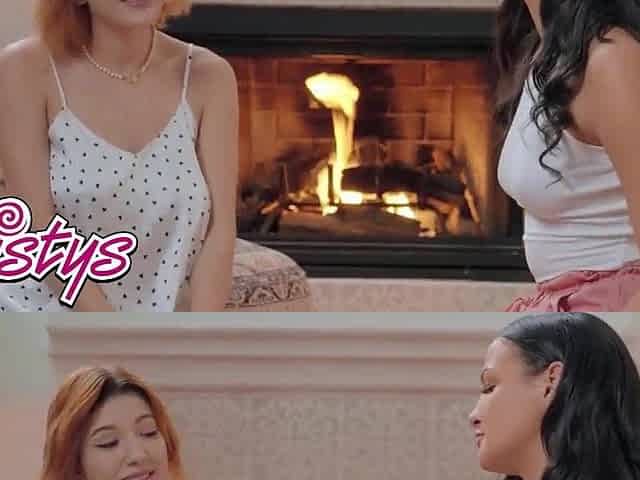 TWISTYS - Keely Rose And Mila Monet Find Their Recent Beloved Sleepover Game: 69 By The Fireside
