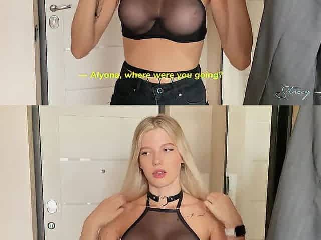 POV instead of delivering pizza, a Russian golden-haired escort gal came to me by mistake - Stacey Hotty