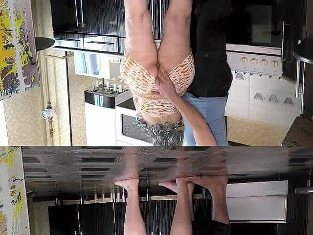 Large neighbour came for aid but got a knob in her butt