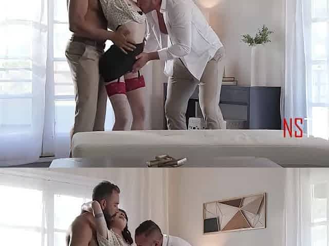 Small Cutie Gets Shared By Her Lover (Double Penetration)