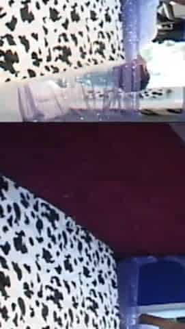 Young blonde babe gets facial in the van
