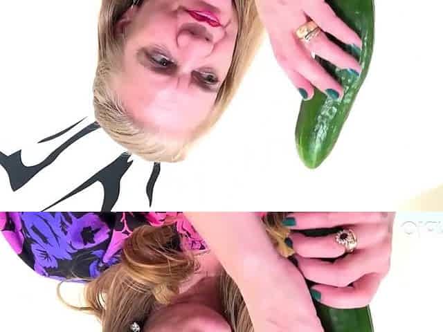 Concupiscent Aged Lily May Playing With Toys And Veggies