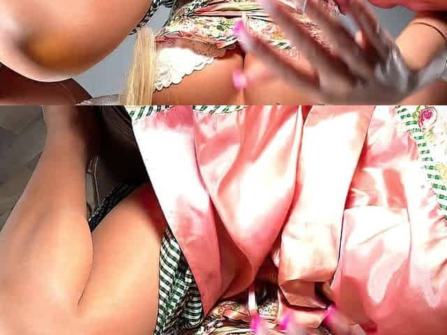 Oktoberfest Ripped Nylon Footjob with Dirndl and Lengthy Toenails Ends with Cum on Soles