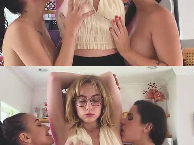 Lesbian babes armpit licking