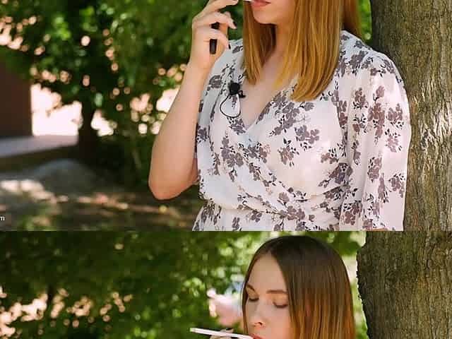 Evgeniya Is Smoking Strong 120mm Cigarette