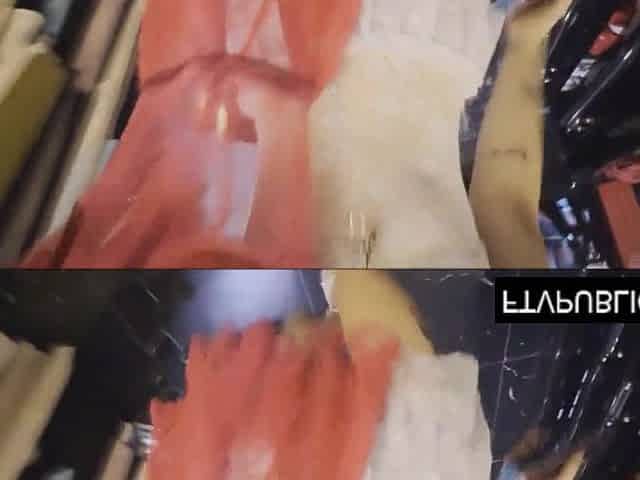 Public mall changing room risky masturbation