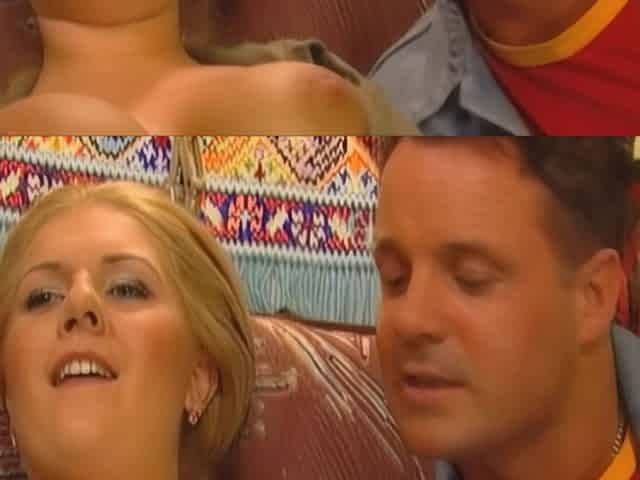 Blonde Babe Fingers Wet Pussy and Teases Guys