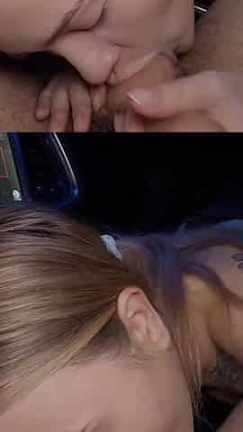 Sloppy Blowjob in the Car