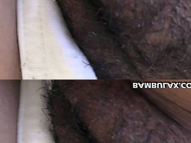 Ebony Hirsute Vagina Filled up with BWC and Hawt Cream