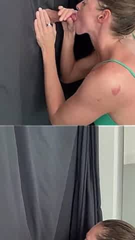 Nympho Lyndsay Sucks Strangers Cock at the Gloryhole
