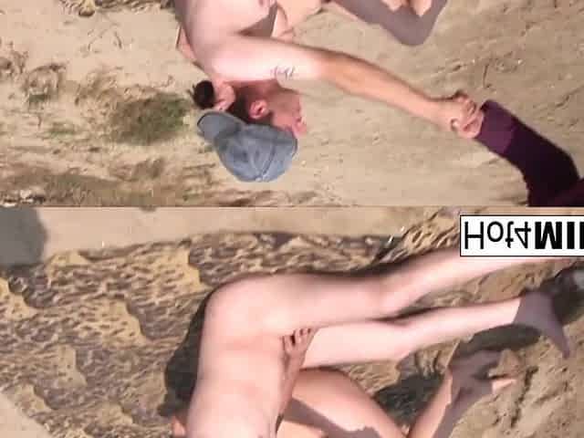 Breasty mother I'd like to fuck with natural boobs bangs on the beach
