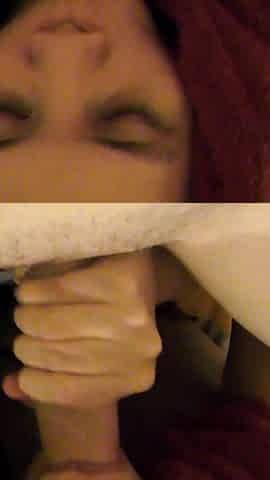 Asian sucking POV. She loves cum on her face!