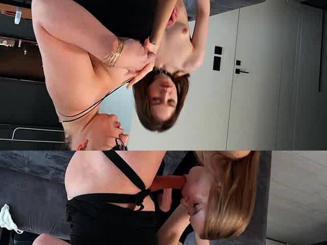 Big Milf and Extra Skinny Girl Fuck My Ass and Mouth Hard