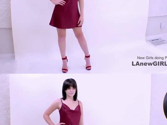 Gorgeous brunette hair cutie got tempted by the producer