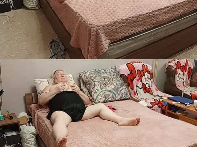 Neighbor Pulls Big Tits and Fondles Big Hairy Pussy