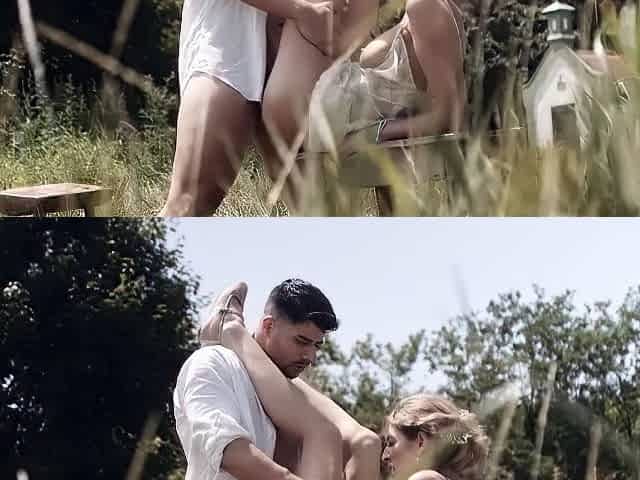Busty amateur teen outdoor hardcore facial action