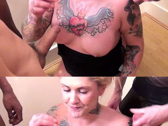 Blonde fit new clothes and blowjob cumshot
