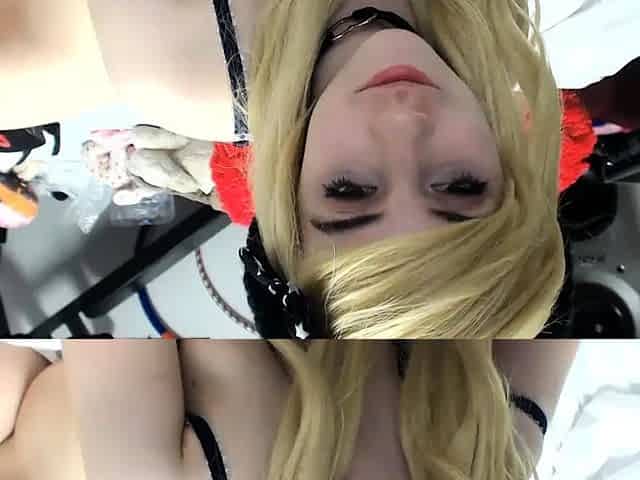 Solo blonde wam fetish enema toyed with anal dildo