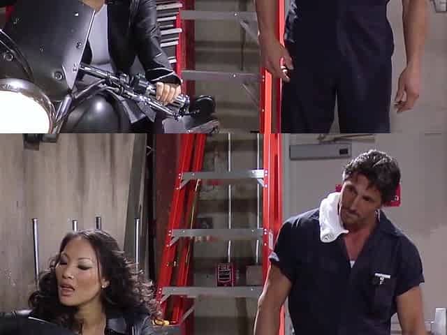 Asian Milf And Hung Mechanic In The Garage