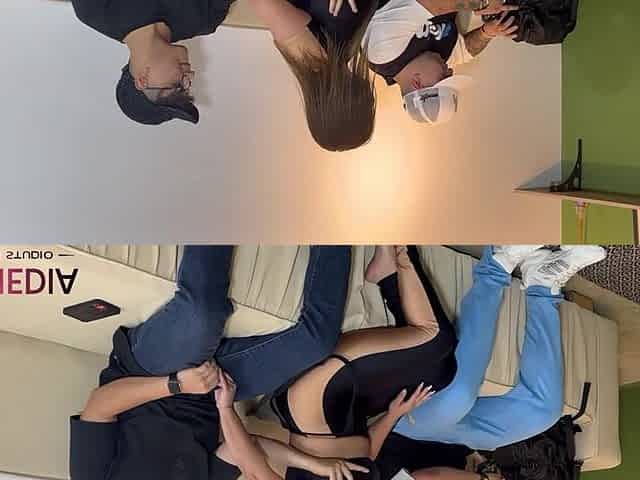 A plump, lustful Colombian woman has sex with her spouse's most excellent ally in front of him.