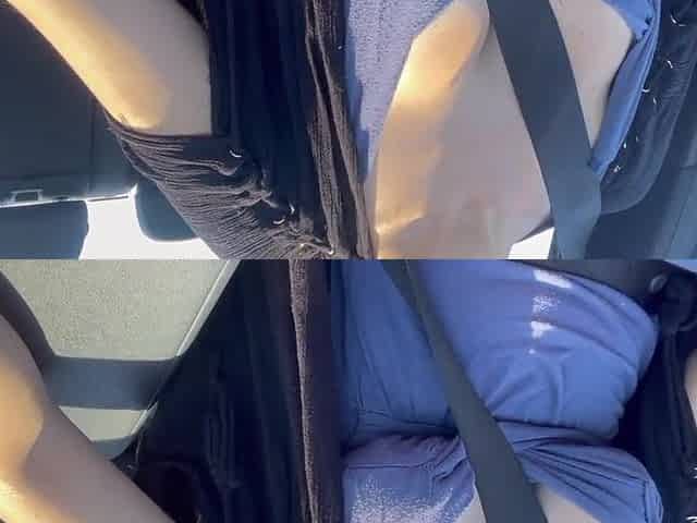 European stepmom In the car large bazookas bouncing sesh for u