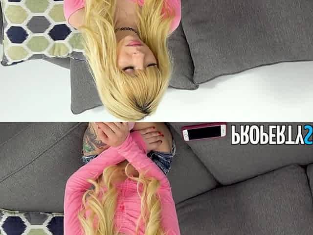 Tiny Blonde Uses Her Tight Pussy to Get an Apartment