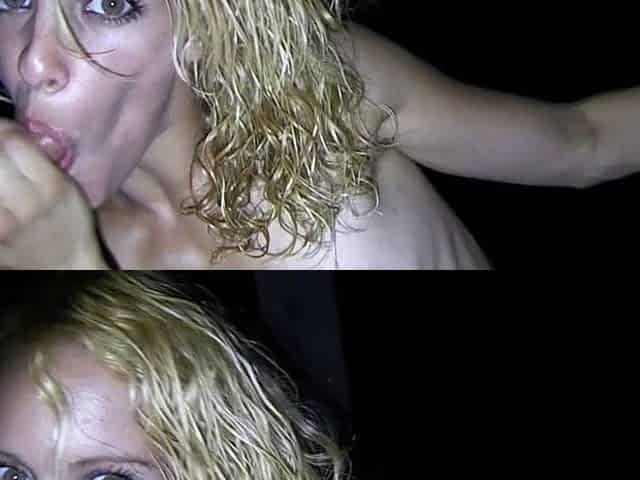 Amateur blonde does night blowjobs
