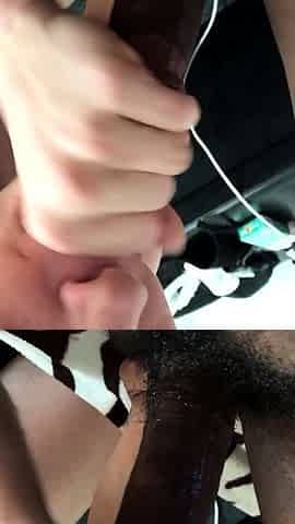 Amateur brunette fucks two big cocks