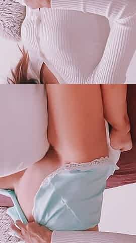 Petite Brunette Humping Pillow and Has Orgasm