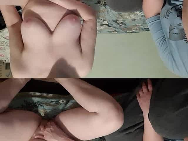 My Stepdad's New Girlfriend Seduces Me by Masturbating in Front of Me