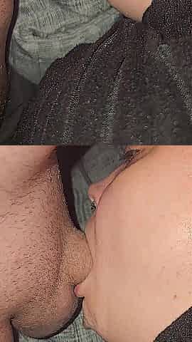 Fellatio from the side: amateur excitement