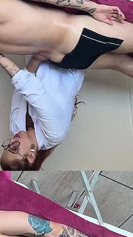 Married Masseuse Takes off Wedding Ring and Gag on Milk - Explosive Happy Ending Massage