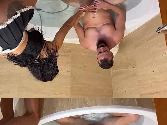 I went to clean my spouse's boss's abode and this chab ate my booty and made him a complete cuckold. (SHEER/RED)
