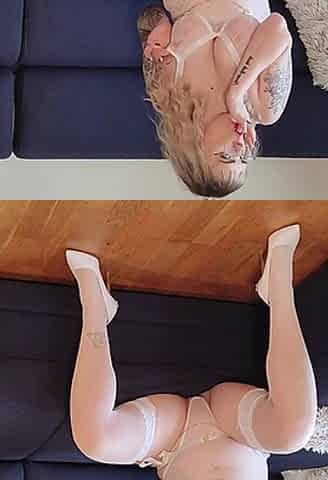 Mommy Strips in Front of You and Masturbates with a Glass Dildo.
