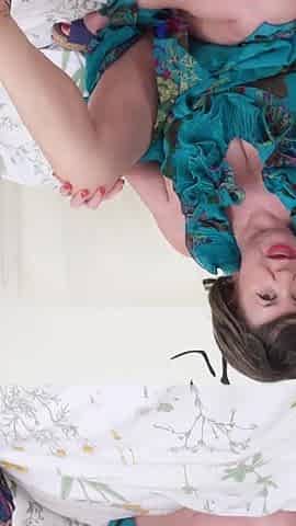 Mature in Blue Dress masturbates