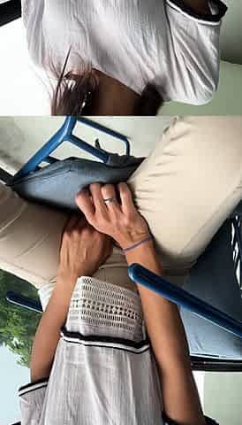 Small titted teen Bella masturbates outdoors