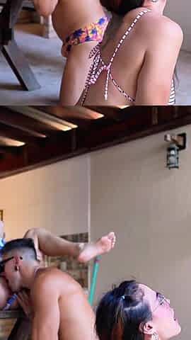 Two White Guys Use Us Like Whores! We Swallow a Lot of Piss, Deepthroat Without Mercy and Fuck!! Cum in Throat!
