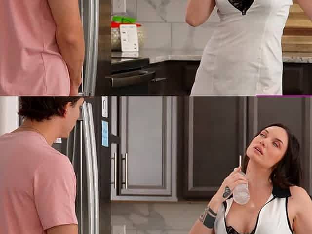 Stepmom MILF rewards man of the house