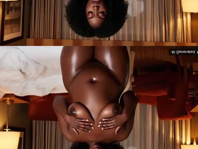 AI Generated Chunky Large Butt Black banged by ebony chap in motel room