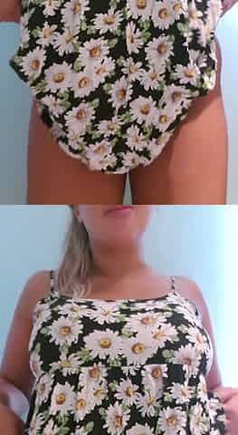 Blonde babe shows her big boobs in public