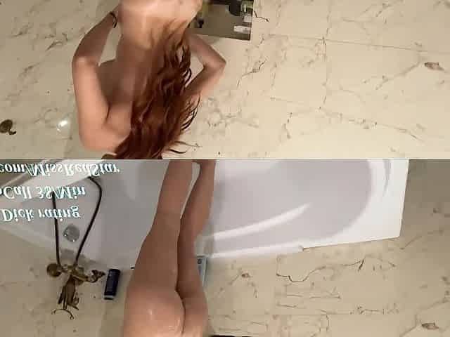 Spy my Roommate and Screw on Washing Machine - LARGE Jizz flow on her Face