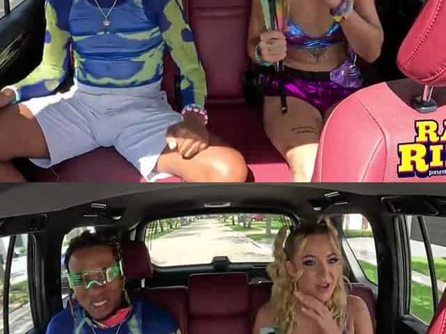 Golden-haired Raver Sucks And Bangs Ebony Boyfriends' Dick In Uber BBC