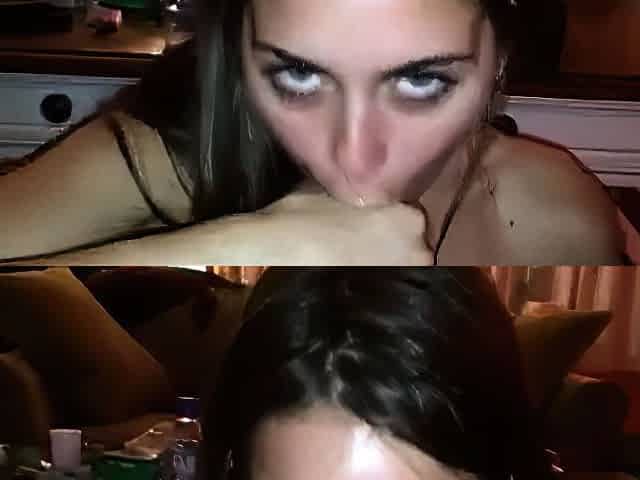 Amateur girlfriend handjob and blowjob with facial
