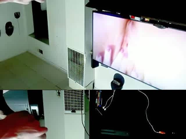 Jacking his biggest knob to allies masturbating wife